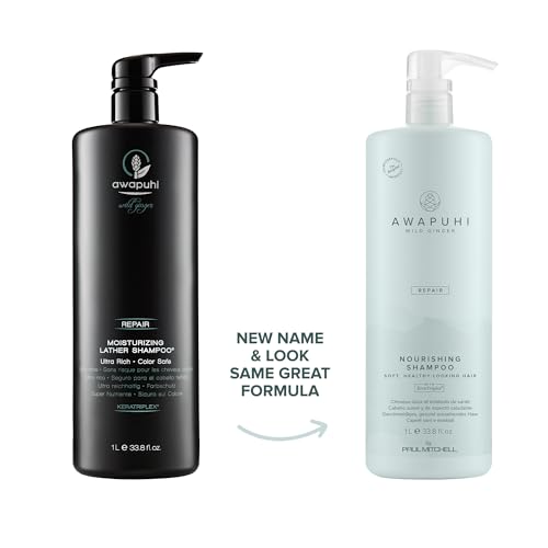 Awapuhi Wild Ginger by Paul Mitchell Nourishing Moisturizing Lather Shampoo, Ultra Rich, Color-Safe Formula, For Dry, Damaged + Color-Treated Hair, 33.8 fl. oz.