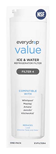 Everydrop Value by Whirlpool Ice and Water Refrigerator Filter 4, EVFILTER4, Single-Pack