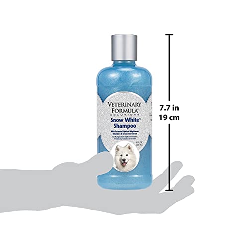 Veterinary Formula Solutions Snow White Shampoo for Dogs and Cats, 17 oz – Safely Remove Stains Without Bleach or Peroxide – Gently Cleanses, Deodorizes and Brightens White Coat – Fresh Scent