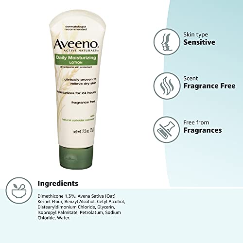 Aveeno Daily Moisturizing Lotion, 2.5 Ounce (Pack of 3)