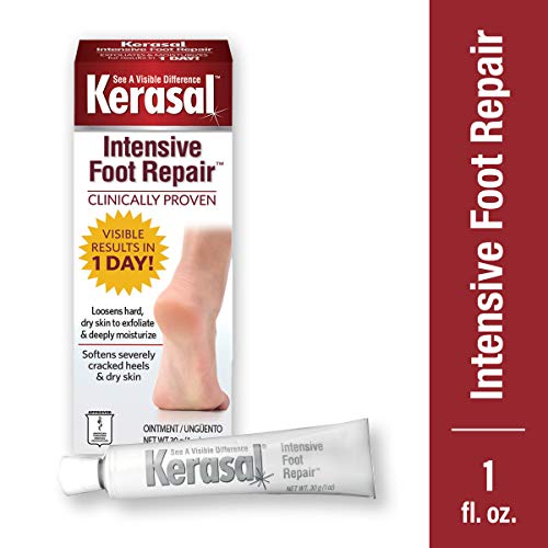 Kerasal Nighttime Intensive Foot Repair, Skin Healing Ointment for Cracked Heels and Dry Feet, 1 oz