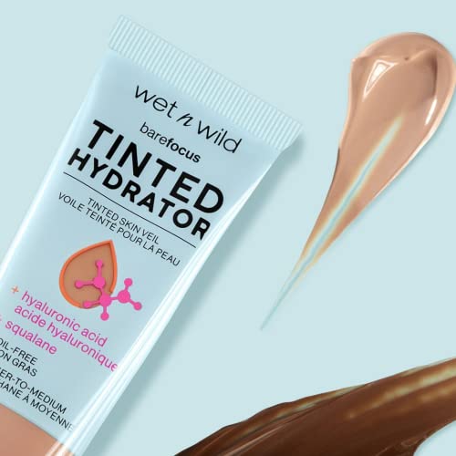 Wet n Wild Bare Focus Tinted Hydrator Matte Finish, Light, Oil-Free, Moisturizing Makeup | Hyaluronic Acid | Sheer To Medium Coverage