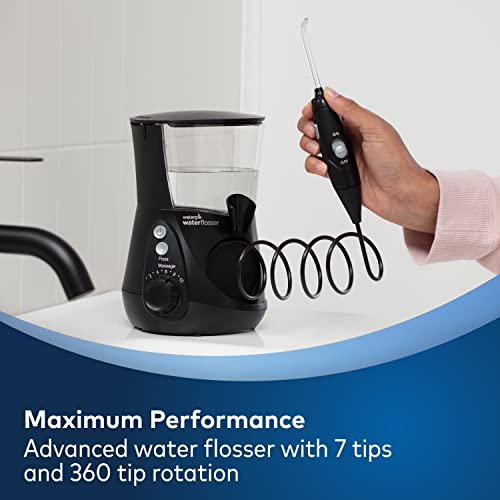 Waterpik Aquarius Water Flosser Professional For Teeth, Gums, Braces, Dental Care, Electric Power With 10 Settings, 7 Tips For Multiple Users And Needs, ADA Accepted, Gray WP-667CD