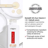 LOreal Paris Revitalift 12% Pure Vitamin C Serum, Vitamin E, Salicylic Acid, Brightening 1 oz + Moisturizer Sample