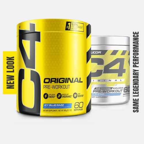 C4 Original Pre Workout Powder Fruit Punch - Vitamin C for Immune Support - Sugar Free Preworkout Energy for Men & Women - 150mg Caffeine + Beta Alanine + Creatine - 60 Servings