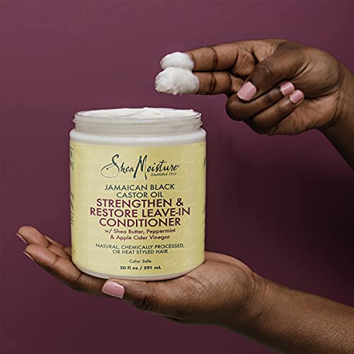 SheaMoisture Leave In Conditioner Conditioner For Hair Jamaican Black Castor Oil To Soften and Detangle Hair 20 oz