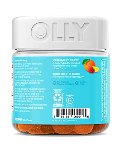 OLLY Prenatal Multivitamin Gummy, Supports Healthy Growth and Brain Development, Folic Acid, Vitamin D, Omega 3 DHA, Chewable Supplement, Citrus Berry Flavor, 40-Day Supply - 80 Count Pouch