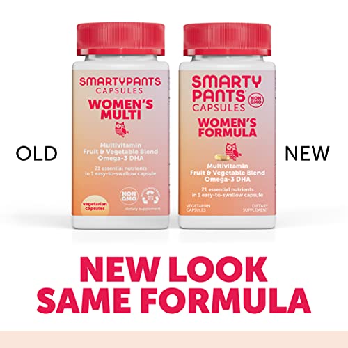 SmartyPants Multivitamin for Women Omega-3 DHA Zinc for Immunity, Biotin, Iron, Folate, Vitamins D3, C, B6, Vitamin B12, One Per Day, 30 Capsules, 30 Day Supply