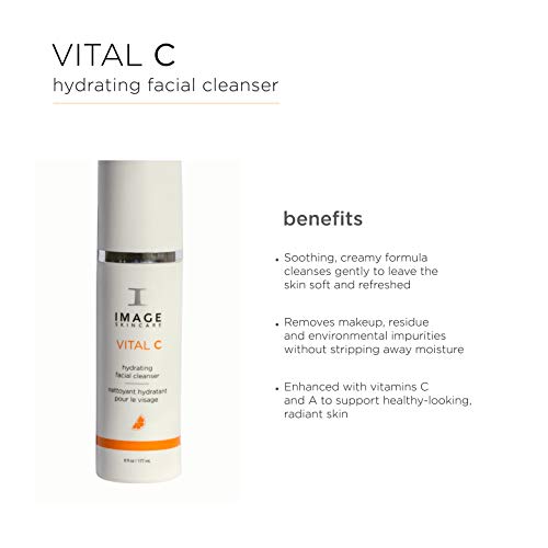 IMAGE Skincare, VITAL C Hydrating Facial Cleanser, Gentle Face Wash with Vitamin C, E and A, 6 fl oz