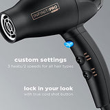 INFINITIPRO BY CONAIR Hair Dryer with Diffuser, 1875W AC Motor Pro Hair Dryer with Ceramic Technology, Includes Diffuser and Concentrator, Plum - Amazon Exclusive