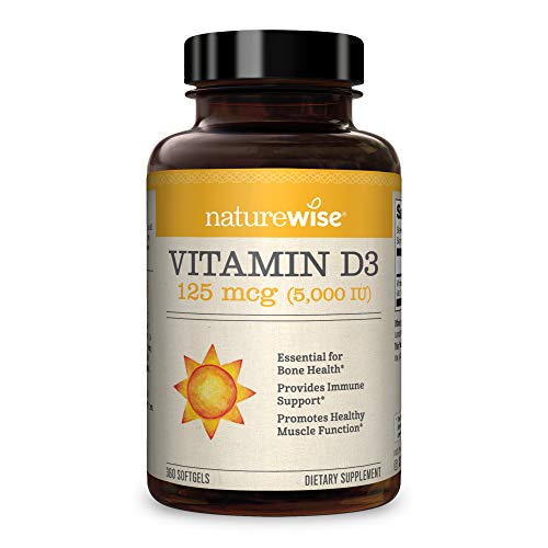 NatureWise Vitamin D3 2000iu (50 mcg) Healthy Muscle Function, and Immune Support, Non-GMO, Gluten Free in Cold-Pressed Olive Oil, Packaging Vary ( Mini Softgel), 360 Count(Pack of 1)