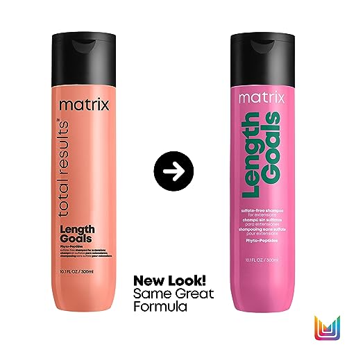 Matrix Length Goals Shampoo | Protects Color Vibrancy & Restores Shine | Sulfate-Free | For Hair Extensions and Wigs | Smoothing and Detangling | Packaging May Vary | 10.1 Fl. Oz.