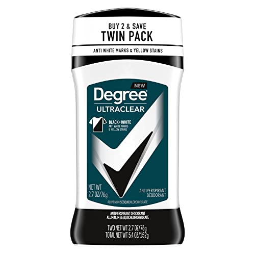 Degree Men UltraClear Antiperspirant Deodorant Black+White 2 Count 72-Hour Sweat & Odor Protection Antiperspirant For Men With MotionSense Technology 2.7 oz