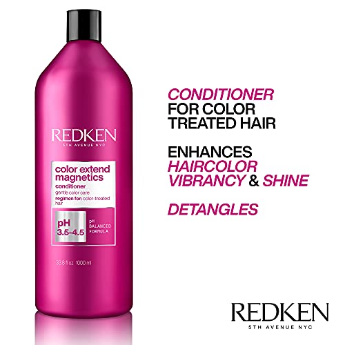 Redken Color Extend Magnetics Conditioner | For Color Treated Hair | Protects Color & Adds Shine | With Amino Acid | Sulfate-Free | 10.1 Fl Oz (Pack of 1)