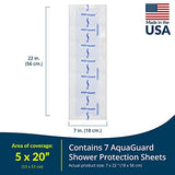 TIDI AquaGuard Sheet – 7” x 7” – Shower Protection Sheet – Self-Adhesive Moisture Barrier – Made without Latex – Wound Cover for Showering – 98 Sheets Per Package – Home Medical Supplies (50010-CSE)