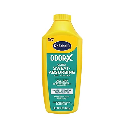 Dr. Scholls Ultra-Sweat Absorbing Foot Powder, 7 oz // Maximum Sweat Absorption, All-Day Odor Protection, Keeps Feet Fresh & Dry