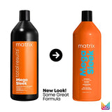 Matrix Mega Sleek Shampoo | Controls Frizz Leaving Hair Smooth & Shiny | With Shea Butter | For Dry, Damaged Hair | Clarifying Shampoo | Salon Professional Shampoo | Packaging May Vary | 33.8 Fl. Oz.