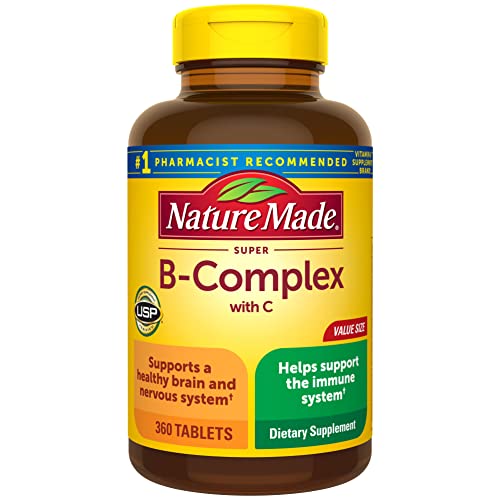 Nature Made Super B Complex with Vitamin C and Folic Acid, Dietary Supplement for Immune Support, 60 Tablets, 60 Day Supply