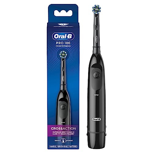 Oral B Pro 100 CrossAction, Battery Powered Electric Toothbrush, Black