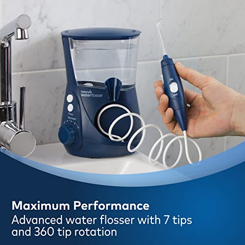 Waterpik Aquarius Water Flosser Professional For Teeth, Gums, Braces, Dental Care, Electric Power With 10 Settings, 7 Tips For Multiple Users And Needs, ADA Accepted, Gray WP-667CD