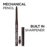 L'Oreal Paris Makeup Infallible Never Fail Original Mechanical Pencil Eyeliner with Built in Sharpener, Black Brown, 2 Count