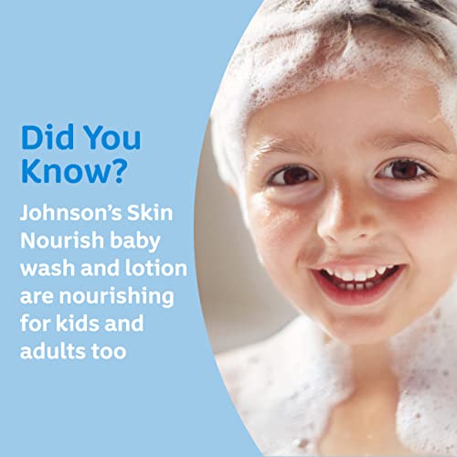 Johnsons Skin Nourish Moisturizing Baby Lotion for Dry Skin with Shea & Cocoa Butter Scents, Gentle & Lightweight Body Lotion for The Whole Family, Hypoallergenic, Dye-Free, 16.9 fl. oz