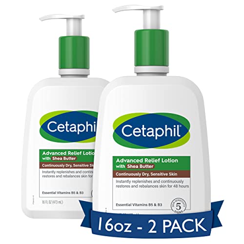 Cetaphil Body Lotion, Advanced Relief Lotion with Shea Butter for Dry, Sensitive Skin, 16 oz Pack of 2, Fragrance Free, Hypoallergenic, Non-Comedogenic