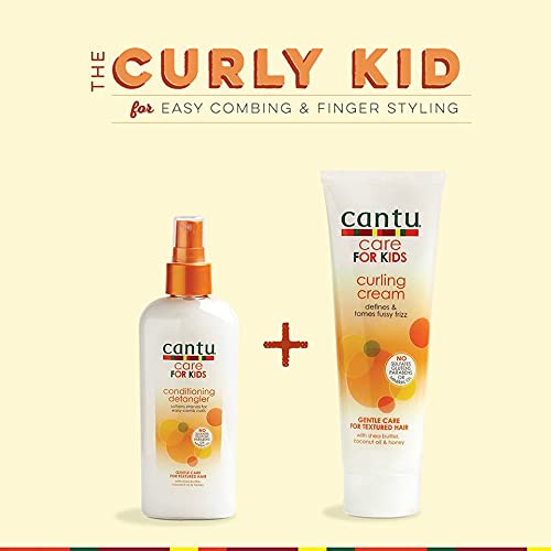 Cantu Care for Kids Paraben & Sulfate-Free Curling Cream with Shea Butter, 8 oz (Pack of 3) (Packaging May Vary)