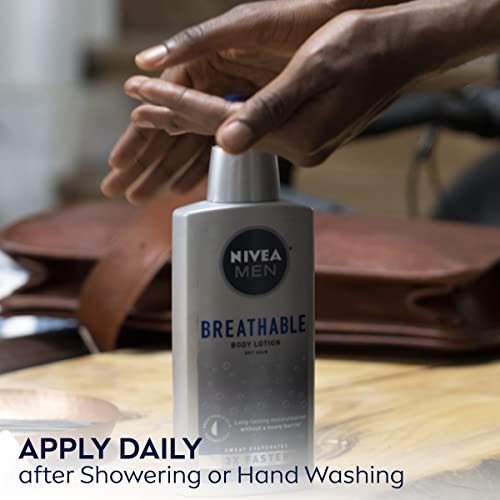 Nivea Men Breathable Body Lotion, 48 Hour Hydrating Lotion, Mens Lotion, 13.5 Fl Oz Bottle