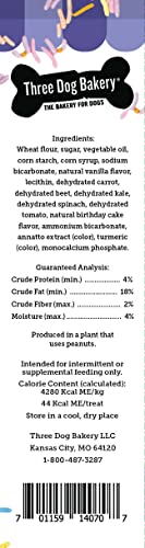 Three Dog Bakery Classic Cremes Baked Dog Treats, Golden with Peanut Butter Filling, 13 oz,Brown,310077