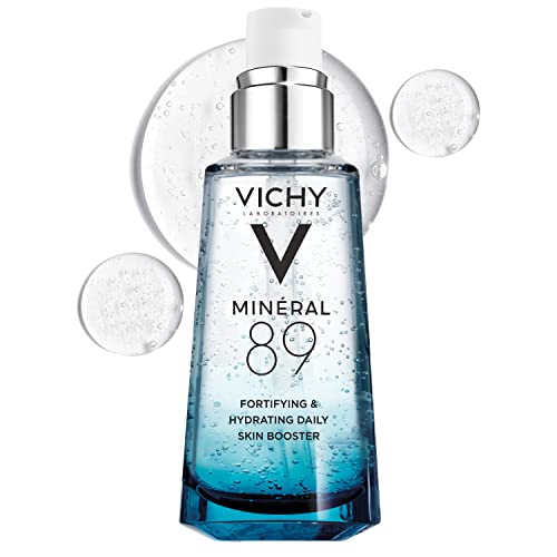 Vichy Hydrating Hyaluronic Acid Serum, Mineral 89 Serum and Daily Face Moisturizer Skin Booster with Natural Origin Hyaluronic Acid, Hydrates and Strengthens Sensitive Skin, 75mL