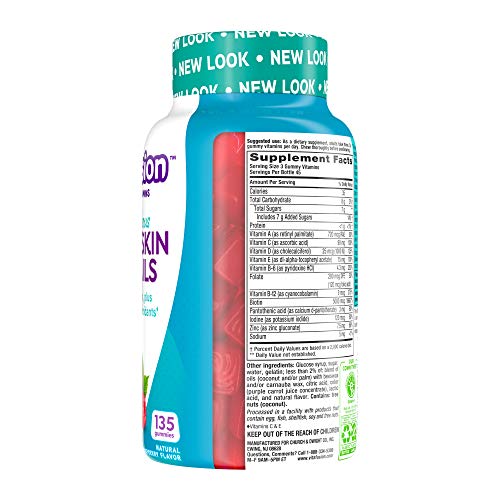 Vitafusion Gorgeous Hair, Skin Nails Multivitamin Gummy Vitamins, plus Biotin and Antioxidant vitamins CE, Raspberry Flavor, 100ct (33 day supply), from America’s Number One Gummy Vitamin Brand