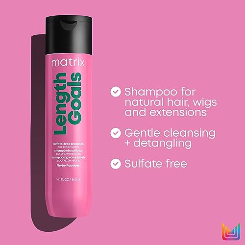 Matrix Length Goals Shampoo | Protects Color Vibrancy & Restores Shine | Sulfate-Free | For Hair Extensions and Wigs | Smoothing and Detangling | Packaging May Vary | 10.1 Fl. Oz.