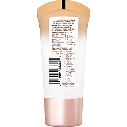 Maybelline New York Dream Fresh Skin Hydrating BB cream, 8-in-1 Skin Perfecting Beauty Balm with Broad Spectrum SPF 30, Sheer Tint Coverage, Oil-Free, Light, 1 Fl Oz