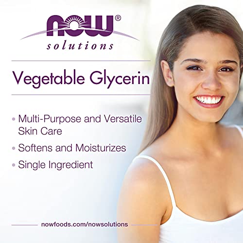 NOW Solutions, Vegetable Glycerin, 100% Pure, Versatile Skin Care, Softening and Moisturizing, 4-Ounce