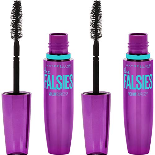 Maybelline Volum' Express Falsies Volumizing, Washable Mascara, Blackest Black, 2 Count