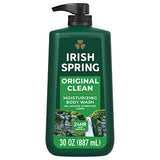 Irish Spring Men's Body Wash Pump, Original Clean Body Wash for Men, Smell Fresh and Clean for 24 Hours, Cleans Body, Hands, and Face, Made with Biodegradable Cleansing Ingredients, 30 Oz Pump, 4 Pack