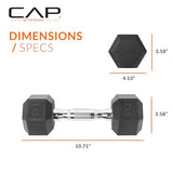 CAP Barbell 10 LB Coated Hex Dumbbell Weight, New Edition