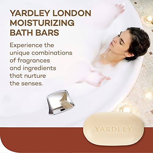 Yardley London Moisturizing Bath Soap Bar Shea Cocoa Butter, Helps Soften Dry Skin with Pure Cocoa and Vitamin E, (4.0 oz, 1)