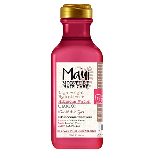 Maui Moisture Lightweight Hydration + Hibiscus Shampoo + Conditioner for Daily Moisture, No Sulfates, 13 Fl Oz