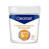 Clearasil Stubborn Acne Control 5in1 Daily Facial Cleansing Pads, with Salicylic Acid Acne Treatment Medicine, 90 Count