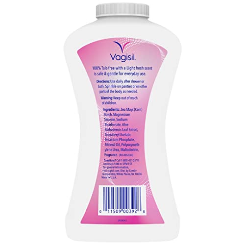 Vagisil Odor Block Deodorant Powder for Women, Helps to Prevents Chafing, Talc-Free, 8 Ounce (Pack of 1)