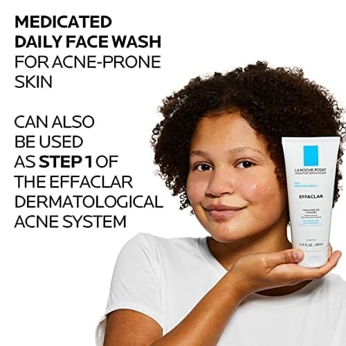 La Roche-Posay Effaclar Medicated Gel Facial Cleanser, Foaming Acne Face Wash with Salicylic Acid, Helps Clear Acne Breakouts and with Oily Skin Control, Oil Free, Fragrance Free