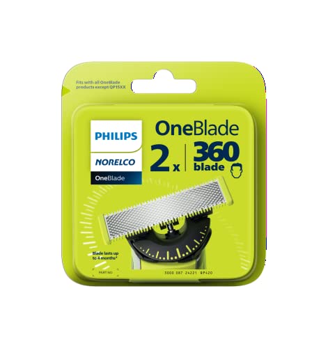 Philips Norelco Genuine OneBlade 360 Blade Replacement Blades, 2 Count, QP420/80