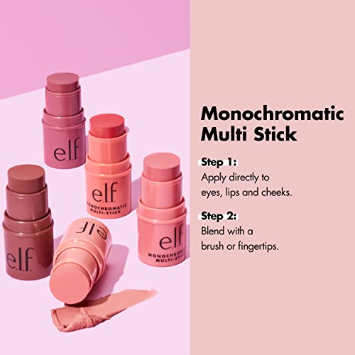 e.l.f. Monochromatic Multi Stick, Luxuriously Creamy & Blendable Color, For Eyes, Lips & Cheeks, Glowing Mango, 0.155 Oz (4.4g)