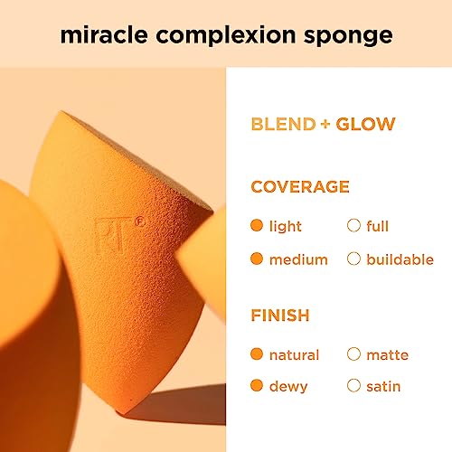 Real Techniques Miracle Airblend Sponge, Matte Makeup Blending Sponge, For Liquid, Cream, & Powder Products, Offers Medium To Full Coverage, Foundation Sponge, Packaging May Vary, 1 Count