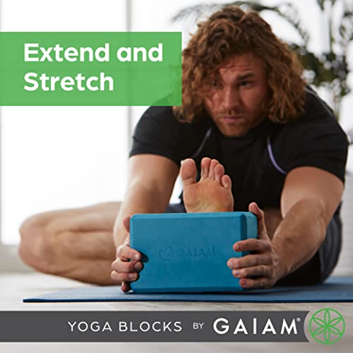 Gaiam Yoga Block - Supportive Latex-Free Eva Foam - Soft Non-Slip Surface With Beveled Edges For Yoga, Pilates, Meditation - Yoga Accessories For Stability, Balance, Deepen Stretches (Teal Tonal)