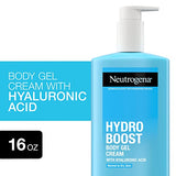 Neutrogena Hydro Boost Body Moisturizing Gel Cream with Hyaluronic Acid, Non-Greasy & Fast Absorbing, Lightweight Hydrating Body Lotion for Normal to Dry Skin, Paraben- & Dye-Free, 16 oz