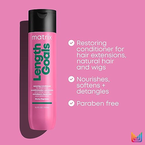 Matrix Length Goals Conditioner For Extensions | Softens & Nourishes Hair | Paraben Free | Detangling |For Hair Extensions & Wigs | Salon Conditioner | Packaging May Vary | 10 Fl. Oz.