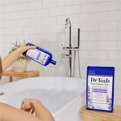 Dr Teal's Foaming Bath with Pure Epsom Salt, Relax & Relief with Eucalyptus & Spearmint, 34 fl oz (Pack of 4) (Packaging May Vary)